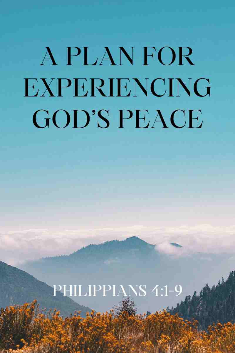 A Plan for Experiencing God’s Peace